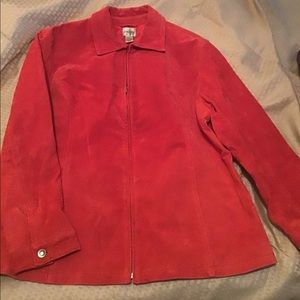 Women’s Chico’s red leather jacket size 3